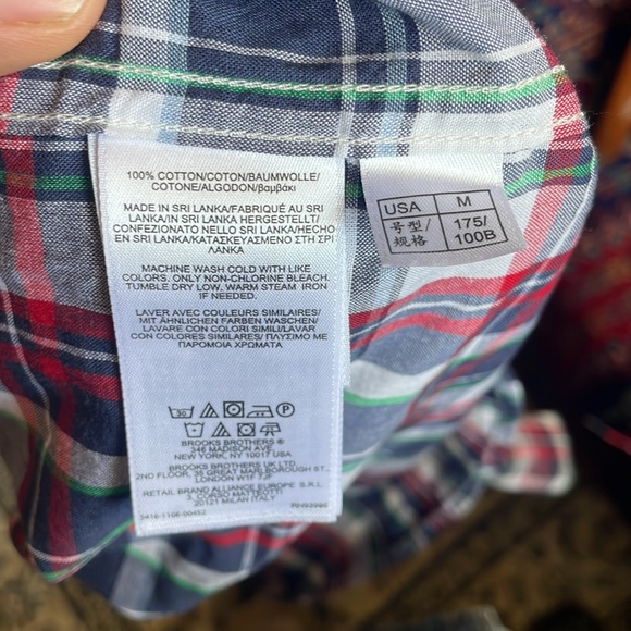 Brooks Brothers size medium original polo shirt light cotton madras pattern - Picture 8 of 8